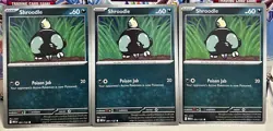 (Set Of 3) Pokemon Mega Evolution TCG Common Card - Shroodle (091/132) - Image 1