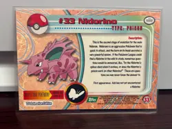 LP - Pokemon Topps Nidorino #33 TV Animation Edition Series 1 (Green Logo) - Image 2