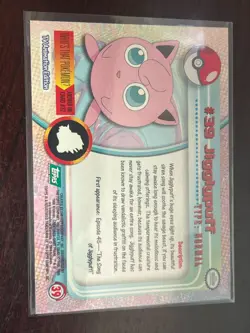 1999 Topps Pokemon TV Animation Series 1 Jigglypuff Green Logo #39 - Image 2