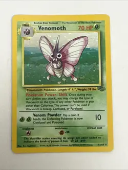 1999 Pokemon Unlimited Jungle Venomoth 13/64 LP Excellent condition! - Image 1