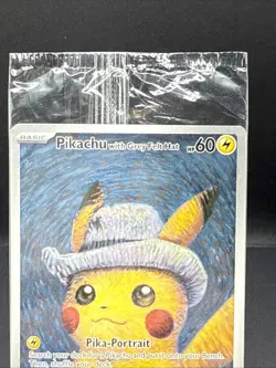 Pokemon Van Gogh Pikachu with Grey Felt Hat SVP Promo 085 SEALED - Image 2