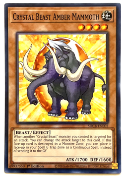 YuGiOh! - Crystal Beast Amber Mammoth - SDCB-EN005 - 1st Edition - Common - Image 1