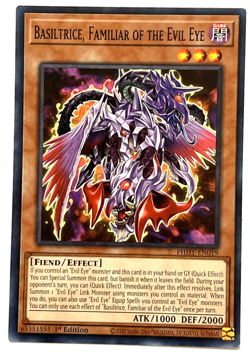 YuGiOh! - Basiltrice, Familiar of the Evil Eye - PHHY-EN019 - 1st Edition Common - Image 1