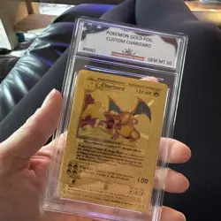 Pokemon Gold Foil Custom Charizard Gem MT 10 Card - Image 3