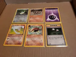 Lot Of 6 Vintage Pokemon Cards Damaged DMG/Nm Holo First Edition Jungle Fossil - Image 1