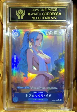 NEFERTARI VIVI One Piece Anime Waifu Goddess CUSTOM CARD Gold/Black label - Image 2