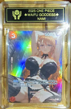 NAMI One Piece Anime Waifu Goddess CUSTOM CARD Gold/Black label - Image 3