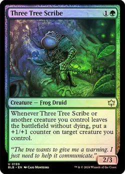 Three Tree Scribe (0199) - Bloomburrow - Uncommon (Foil) - Image 1