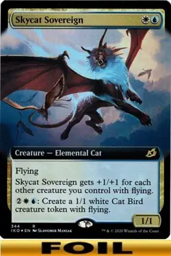 1x - Skycat Sovereign - FOIL EXTENDED ART #344 - Ikoria: Lair of Behemoths MTG - Image 1