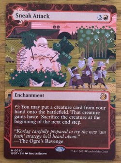 MTG Wilds of Eldraine Enchanting Tales, Sneak Attack - Borderless - Image 1