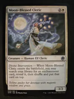 Moon-Blessed Cleric NM Adventures in the Forgotten Realms Regular MTG FREE SHIP - Image 1