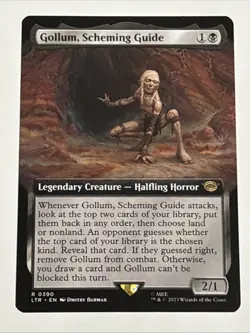 MTG Lord of the Rings Gollum, Scheming Guide Extended Art 0390 NM Rare - Image 1