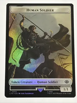 MTG Lord of the Rings Human Soldier/Food Token Foil 0002/0010 NM - Image 1
