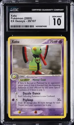 2005 POKEMON EX DEOXYS #29 XATU CGC 10 GEM MINT - Image 1