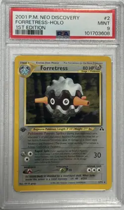 Pokemon 1st Edition Forretress 2/75 PSA 9 Mint Neo Discovery Holo Rare! Vintage - Image 1