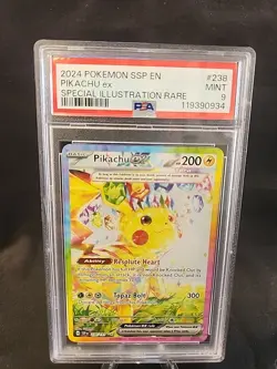 2024 POKEMON Surging Sparks 238/191 PIKACHU EX PSA 9 SPECIAL ILLUSTRATION Rare - Image 2