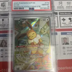 Pokemon 2025 SVP en Prismatic Evolutions ETB #173 Eevee PSA 10 - Image 1