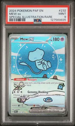 2024 POKEMON PAF EN-PALDEAN FATES SPECIAL ILLUSTRATION RARE #232 MEW EX PSA 9 - Image 1