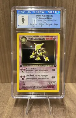 Pokemon Team Rocket First Edition Holo - Dark Alakazam CGC 9 - Image 1