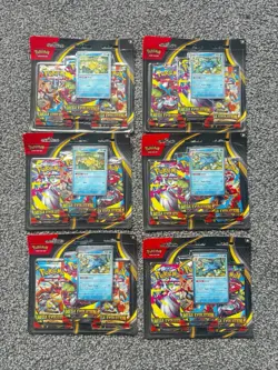 Pokemon TCG Mega Evolution (6) 3- Pack Blister (2 x Psyduck) (4 x Golduck) - Image 1