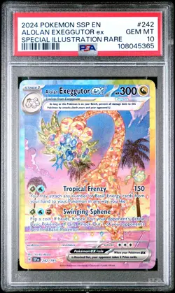 2024 POKEMON SSP EN-SURGING SPARKS #242 ALOLAN EXEGGUTOR EX PSA 10 - Image 1