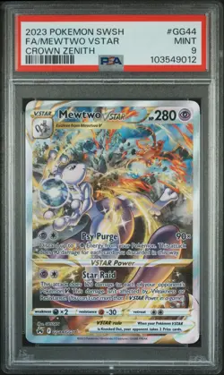Pokemon Mewtwo VSTAR - Galarian Gallery GG44 - PSA 9 - Crown Zenith - Image 1