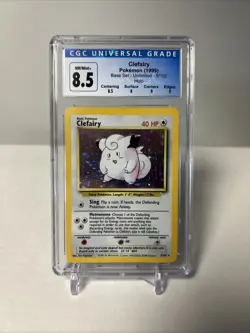 1999 POKEMON BASE SET UNLIMITED #5 CLEFAIRY-HOLO CGC 8.5 - Image 1
