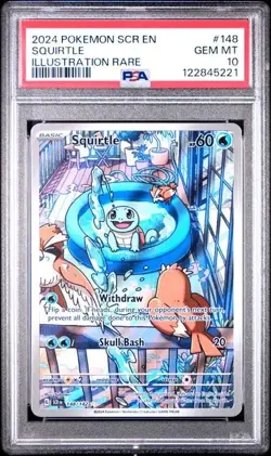 PSA 10 Squirtle 148/142 Pokemon Scarlet Violet Stellar Crown Illustration Rare - Image 1