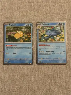 Pokemon TCG Mega Evolution Psyduck MEP7 And Golduck MEP8 Black Star Promo Mint - Image 1