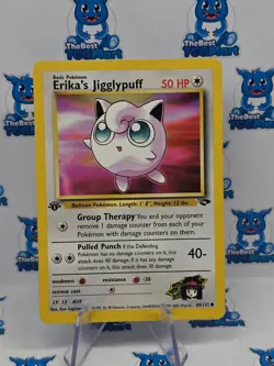 Erika's Jigglypuff 69/132 1st Edition Gym Challenge Pokemon LP - Image 1