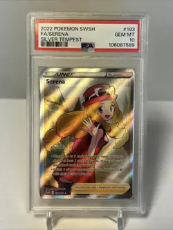 Pokemon PSA 10 Serena 193/195 Full Art Holo Rare Silver Tempest Gem Mint - Image 1