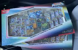 2 Pokemon Prismatic Evolutions Lucario Ex & Tyranitar Ex Premium Collection - Image 1