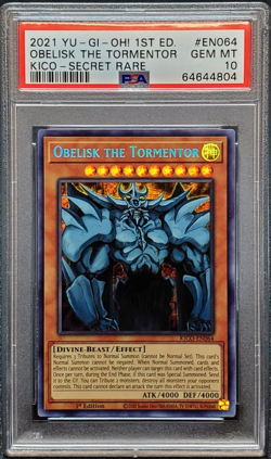 Obelisk the Tormentor Yugioh 2021 KICO-EN064 Pharaoh's Secret Rare 1st PSA 10 - Image 1