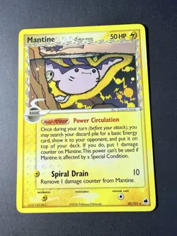 Pokemon TCG Mantine Delta Species Dragon Frontiers 20/101 Regular Rare Card - Image 1