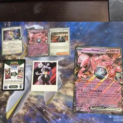 Pokemon TCG Mewtwo Ex Promo Card Set With Photo Sticker - Complete Set! - Image 1