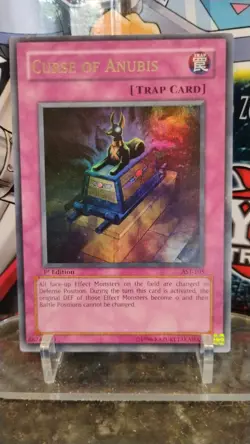 CURSE OF ANUBIS 1st Edition YU-GI-OH Foil Trap Trading Card AST-105 - Image 1