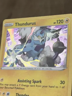SHIPS SAME DAY Pokemon Card Thundurus 052/198 Holo Lightning Type - Image 2