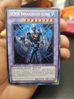 Masked Hero Acid Spanish 1st Edition Secret Rare Card PRC1-EN018 2012 Tin Mint - Image 2