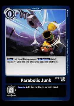 Parabolic Junk BT6-104 Black Digimon Card CCG Trading Card - Image 1