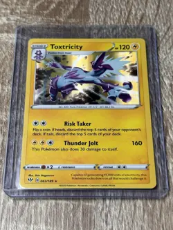 SHIPS SAME DAY Pokemon Card Toxtricity 063/189 Holo Lightning Type - Image 1
