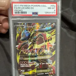 Pokemon TCG M Lucario EX 55a/111 Furious Fists Holo Full Art Card PSA 8 NM-M - Image 1