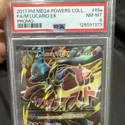 Pokemon TCG M Lucario EX 55a/111 Furious Fists Holo Full Art Card PSA 8 NM-M - Image 2