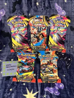 🔥5 Booster Packs! Pokemon MEGA EVOLUTION Sleeved Factory Sealed *US Seller* - Image 1