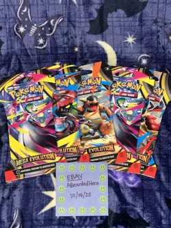 🔥5 Booster Packs! Pokemon MEGA EVOLUTION Sleeved Factory Sealed *US Seller* - Image 2