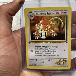 1st Edition Lt. Surge’s Raticate 51/132 - Gym Heroes - NM/MT Vintage Pokemon TCG - Image 1