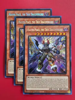 3x Yugioh DOOD-EN018 Master Peace The True Dracoverlord 1st Ed LP Light Play x3 - Image 1