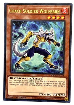 YuGiOh! - Coach Soldier Wolfbark - MAGO-EN120 - 1st Edition - Rare - Image 1