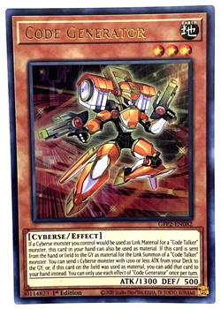 YuGiOh! - Code Generator - GFP2-EN082 - 1st Edition - Ultra Rare - Image 1