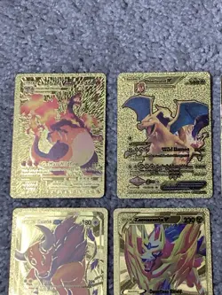 Set of 15 Pokemon Charizard,Mew,Grimmsnarl&More Gold Foil Fan Art Cards NM! - Image 2