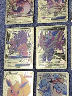 Set of 15 Pokemon Charizard,Mew,Grimmsnarl&More Gold Foil Fan Art Cards NM! - Image 4
